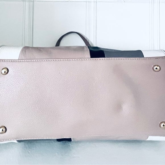 Colorblock Leather Satchel Shoulder Bag by Emma Fox - Picture 5 of 8